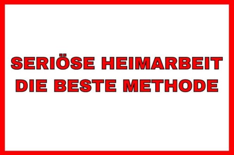 seriöse heimarbeit